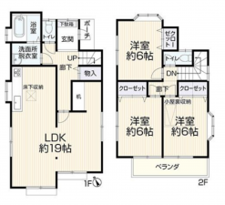 八王子市横川町、中古一戸建ての間取り画像です