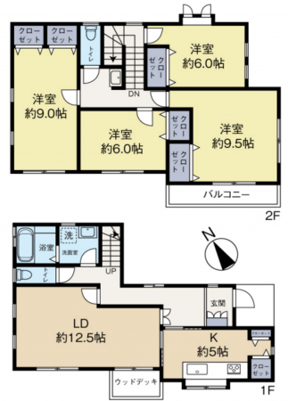 八王子市石川町、中古一戸建ての間取り画像です