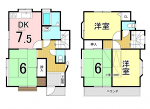 八王子市川口町、中古一戸建ての間取り画像です
