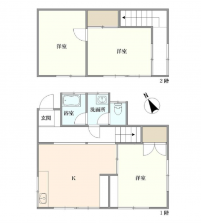 八王子市暁町、中古一戸建ての間取り画像です