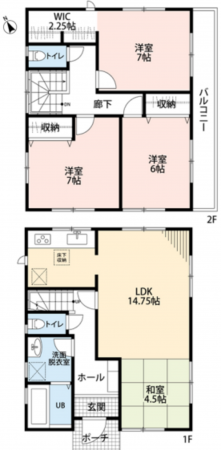 八王子市元八王子町、中古一戸建ての間取り画像です