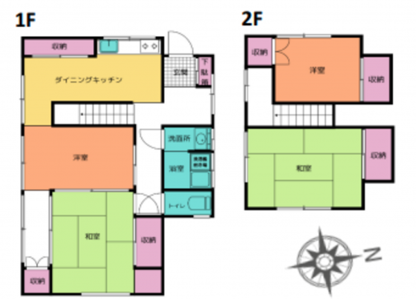 八王子市大楽寺町、中古一戸建ての間取り画像です