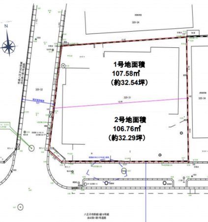 八王子市元本郷町、土地の間取り画像です