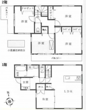 八王子市石川町、中古一戸建ての間取り画像です