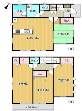 八王子市川町、中古一戸建ての間取り画像です
