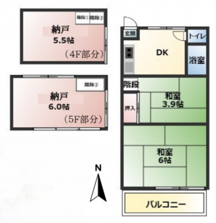 八王子市長房町、マンションの間取り画像です