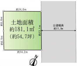 八王子市狭間町、土地の間取り画像です