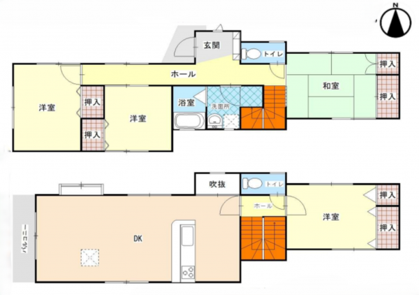 八王子市館町、中古一戸建ての間取り画像です
