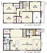 八王子市台町、新築一戸建ての間取り画像です