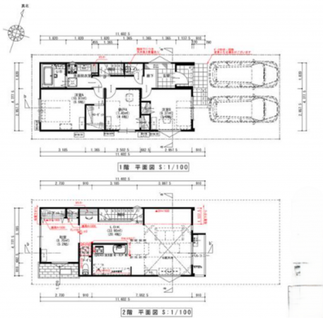 八王子市椚田町、新築一戸建ての間取り画像です