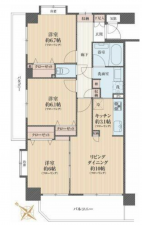 八王子市暁町、マンションの間取り画像です