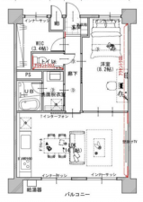 八王子市散田町、マンションの間取り画像です