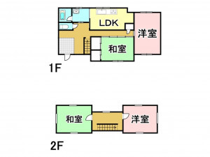 八王子市西寺方町、中古一戸建ての間取り画像です