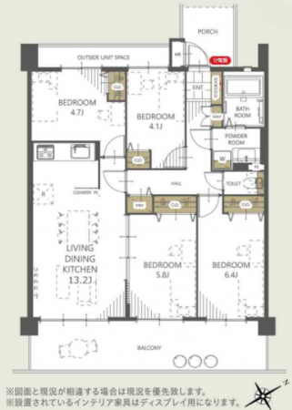八王子市子安町、マンションの間取り画像です