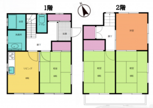 八王子市川口町、中古一戸建ての間取り画像です