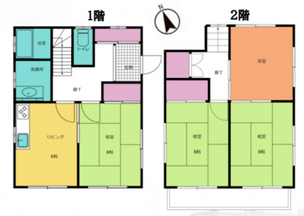 八王子市川口町、中古一戸建ての間取り画像です