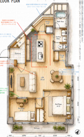 八王子市散田町、マンションの間取り画像です