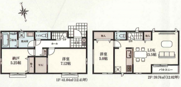 八王子市上野町、新築一戸建ての間取り画像です