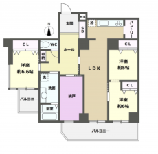 八王子市元横山町、マンションの間取り画像です