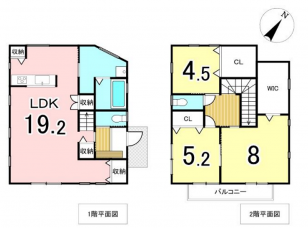 八王子市長房町、中古一戸建ての間取り画像です