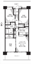 八王子市新町、マンションの間取り画像です
