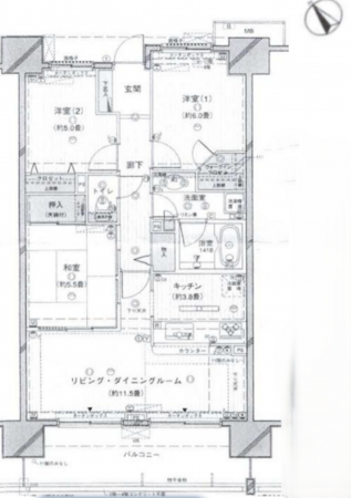 八王子市並木町、マンションの間取り画像です