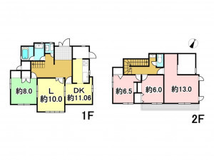 八王子市元八王子町、中古一戸建ての間取り画像です