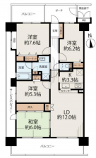 八王子市狭間町、マンションの間取り画像です