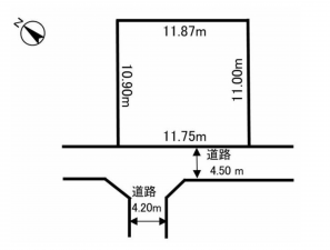 砺波市庄川町、土地の間取り画像です
