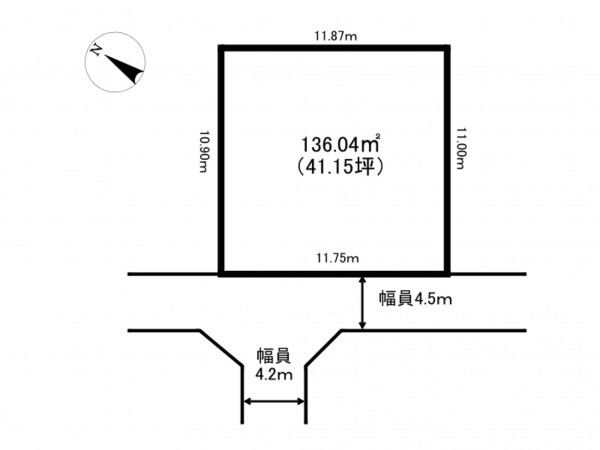 砺波市庄川町、土地の間取り画像です