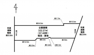 南砺市井波、土地の間取り画像です