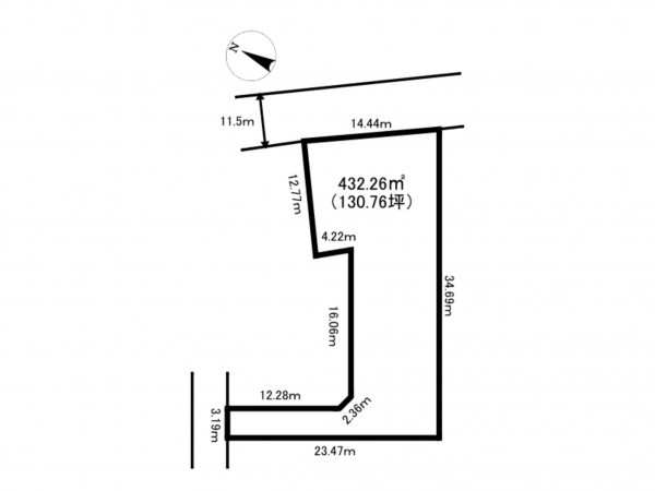 小矢部市泉町、土地の間取り画像です