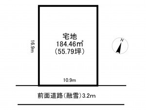 南砺市山下、土地の間取り画像です