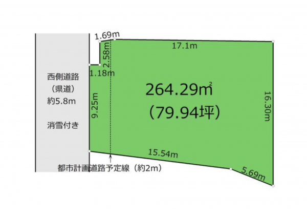 南砺市松原新、土地の間取り画像です
