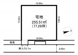 砺波市庄川町、土地の間取り画像です