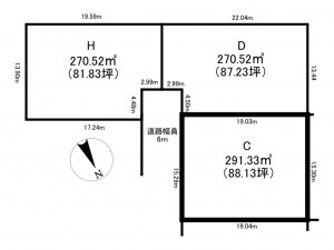 南砺市城端、土地の間取り画像です