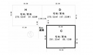 南砺市城端、土地の間取り画像です