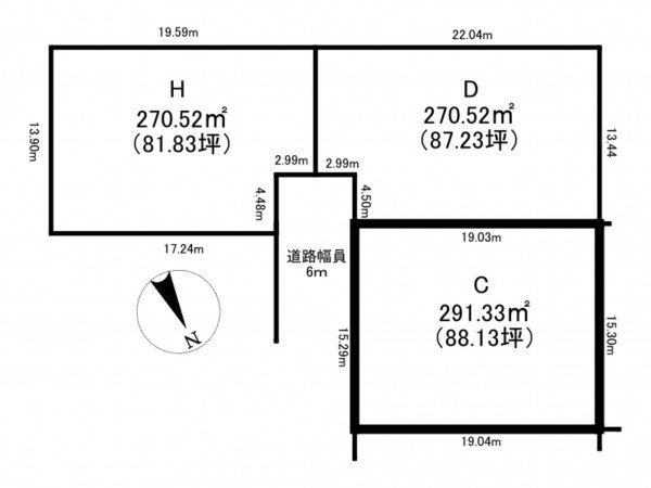 南砺市城端、土地の間取り画像です