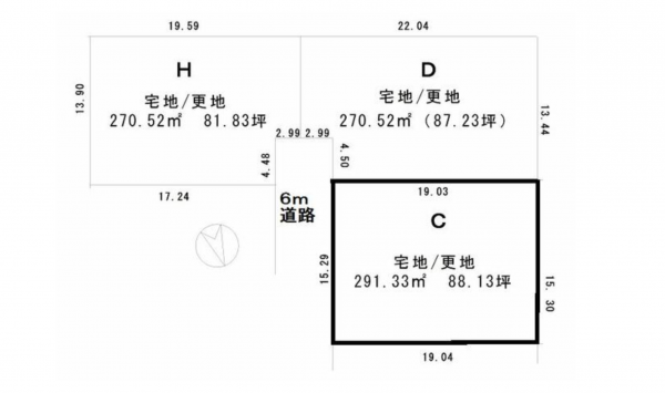 南砺市城端、土地の間取り画像です