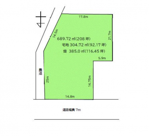 南砺市城端、土地の間取り画像です
