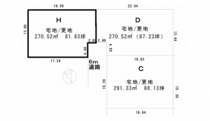 南砺市城端、土地の間取り画像です