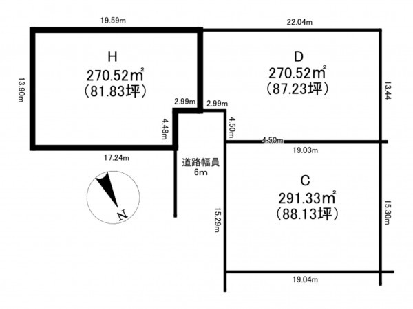 南砺市城端、土地の間取り画像です