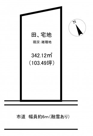 砺波市庄川町、土地の間取り画像です