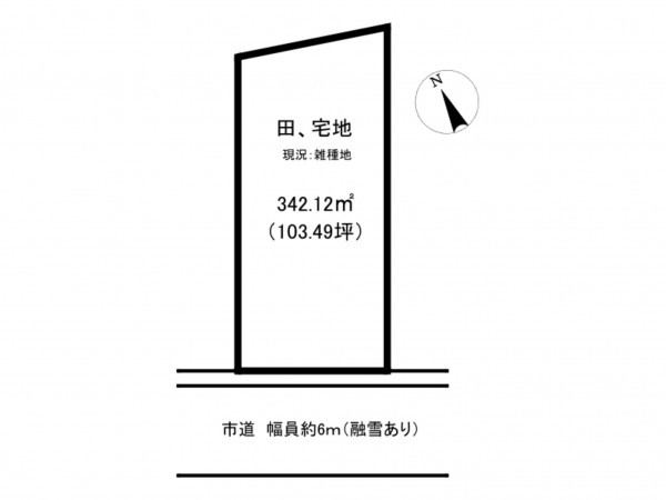 砺波市庄川町、土地の間取り画像です