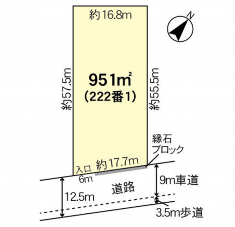 小矢部市赤倉、土地の間取り画像です