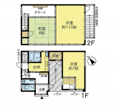 小矢部市後谷、中古一戸建ての間取り画像です
