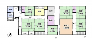 南砺市、中古一戸建ての間取り画像です