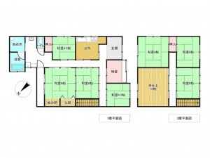 南砺市、中古一戸建ての間取り画像です