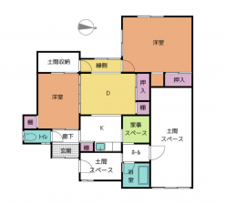 南砺市城端、中古一戸建ての間取り画像です