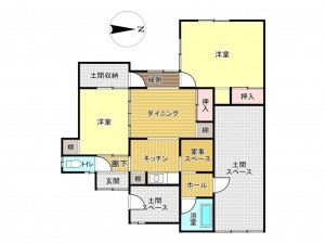 南砺市城端、中古一戸建ての間取り画像です